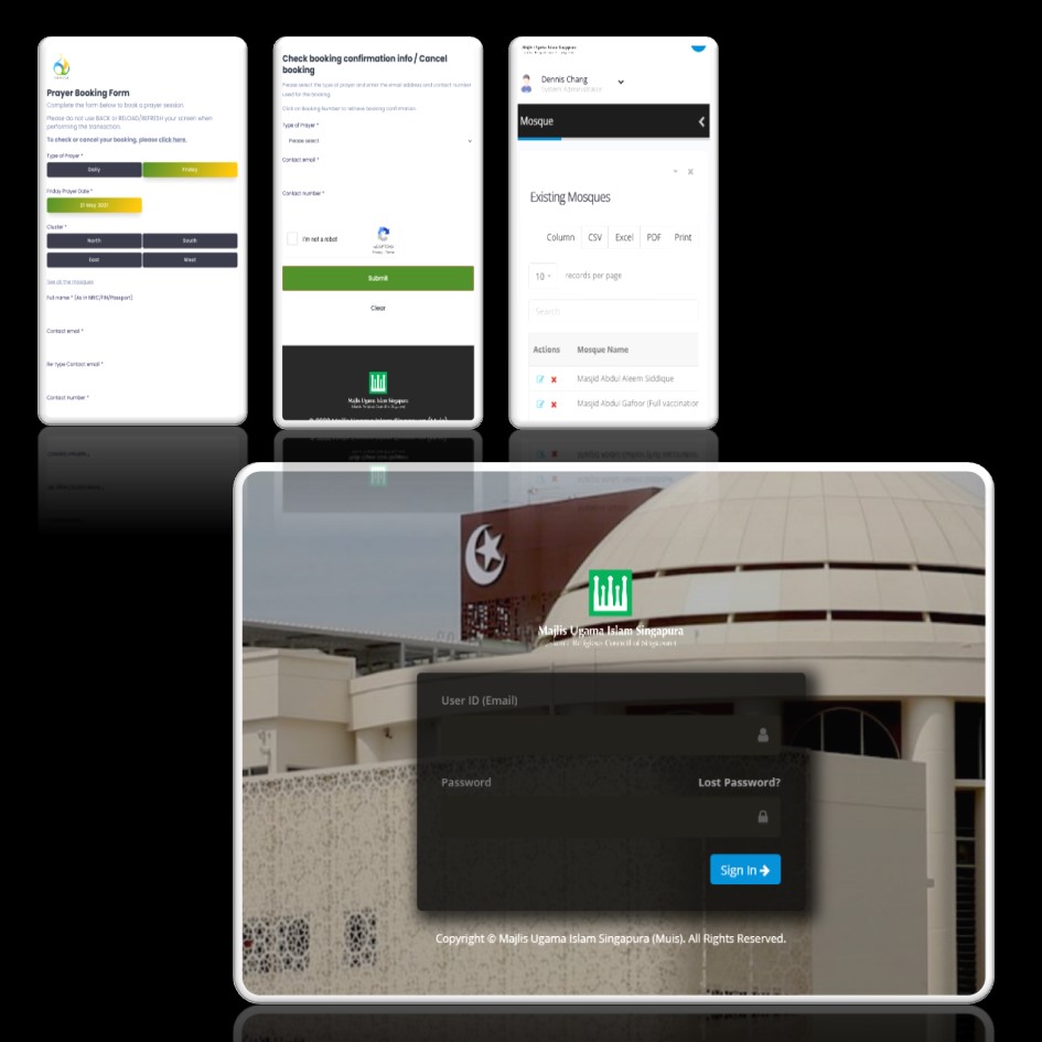 MUIS Mosque Booking System Government vendor